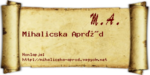 Mihalicska Apród névjegykártya